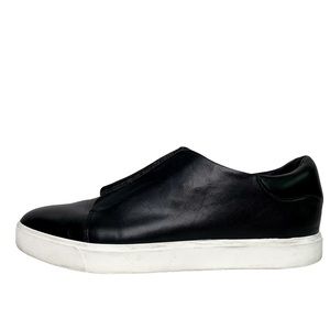 VINCE Cantara Black Leather Slip On Sneakers W9.5